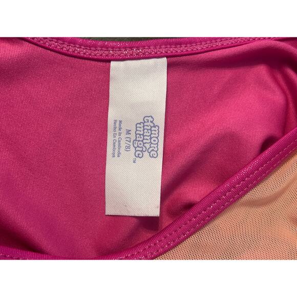 Girls More Than Magic Pink Orange Studded Leotard 7/8 - Picture 5 of 5